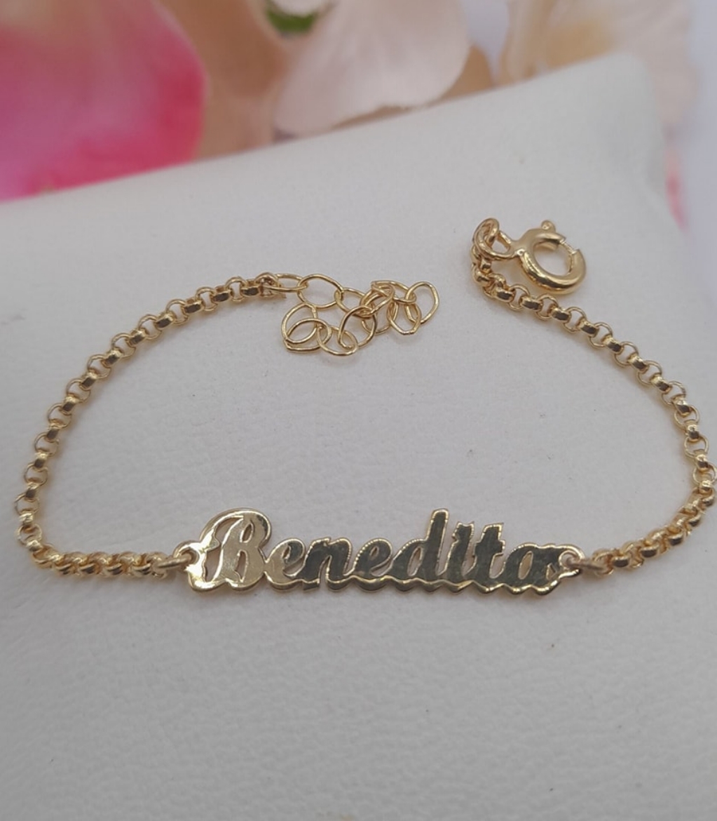 Imagem de Pulseira em Prata Dourada Personalizável 