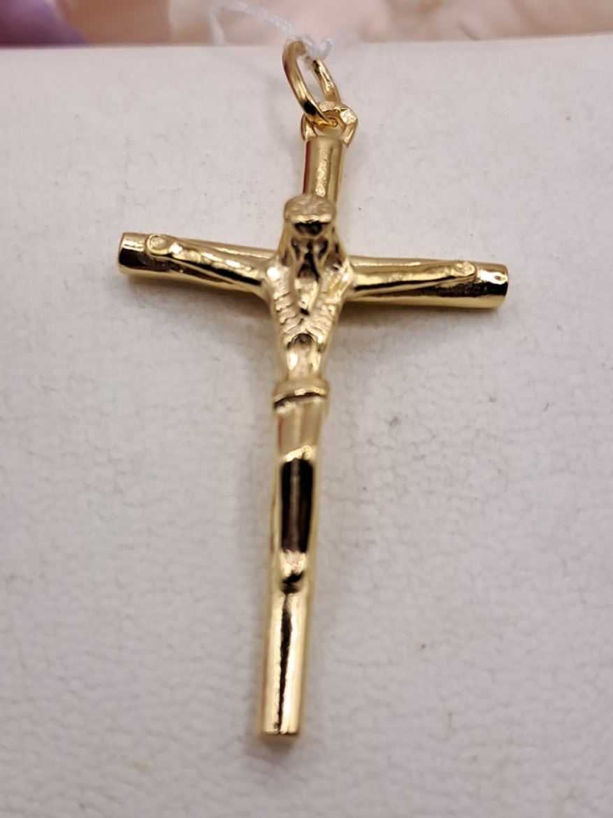 Imagem de Crucifixo em Prata Dourada 3.5cm