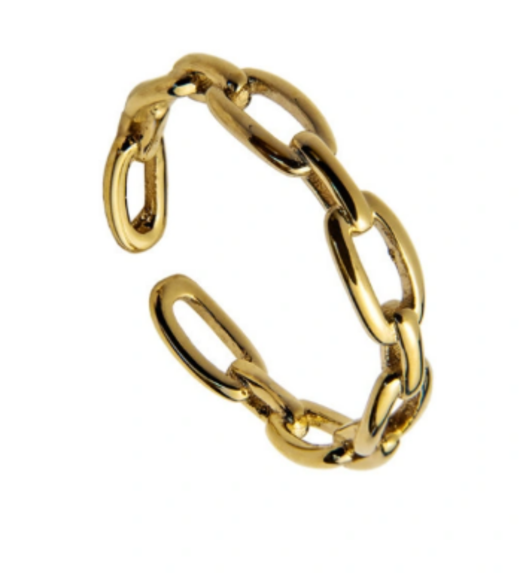 Imagem de Anel em Aço Dourado Ajustavel