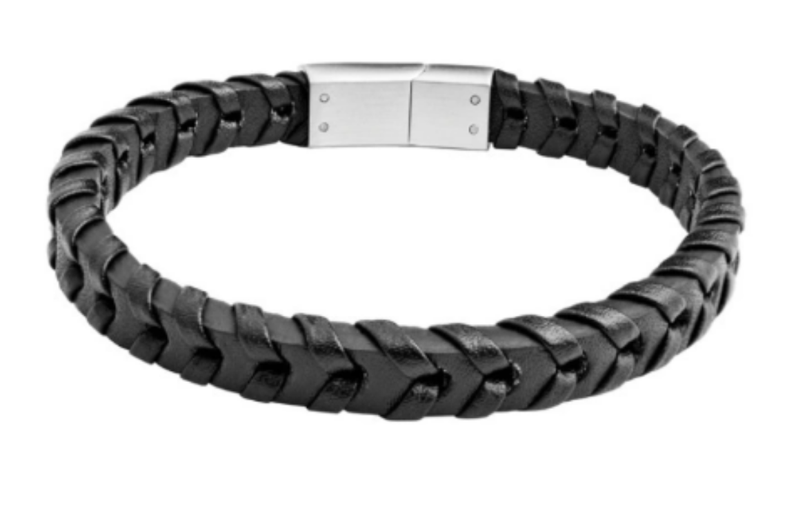 Imagem de Pulseira em Aço 316L e Pele