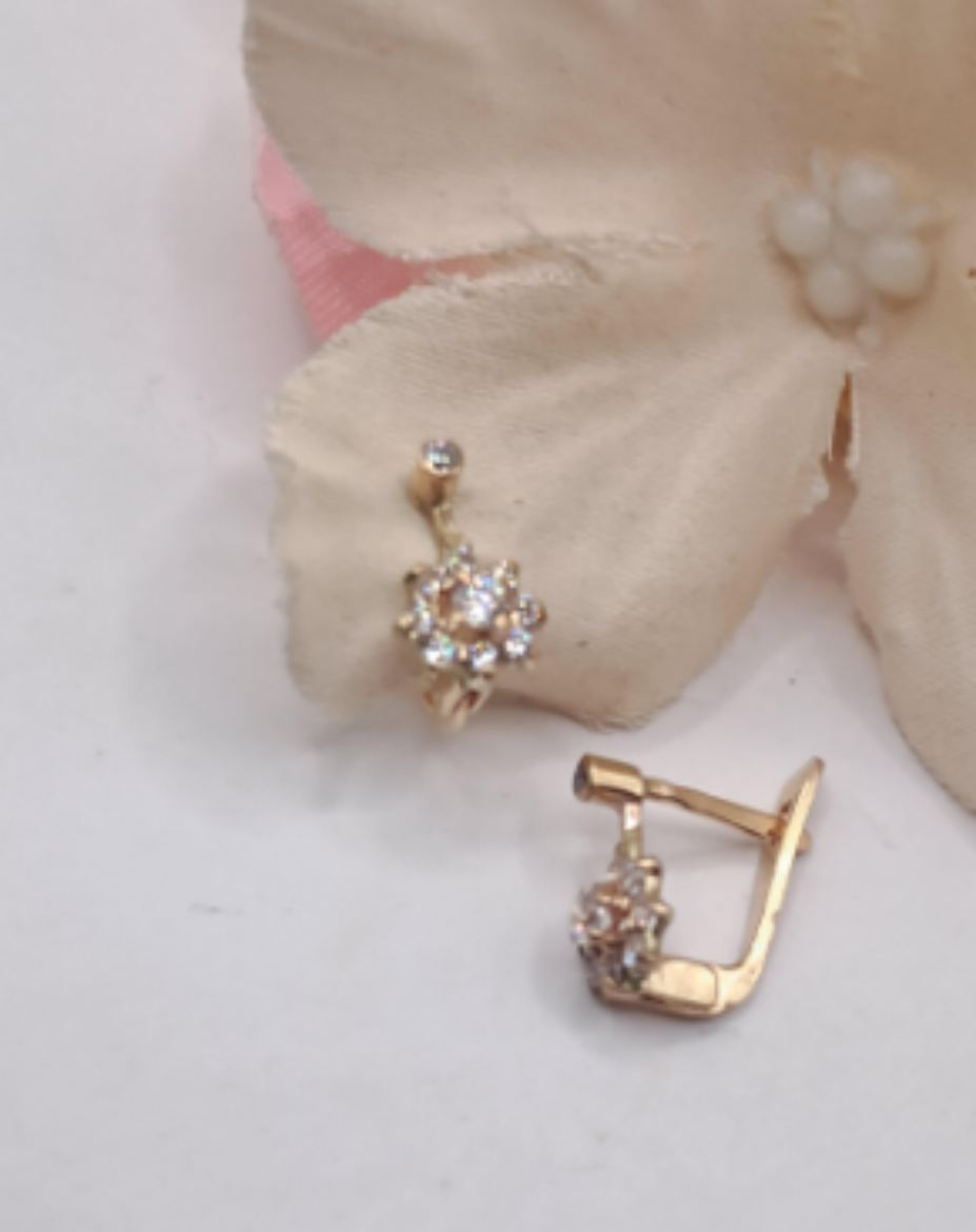 Imagem de Brincos em Ouro 9k com zirconias 1,2g