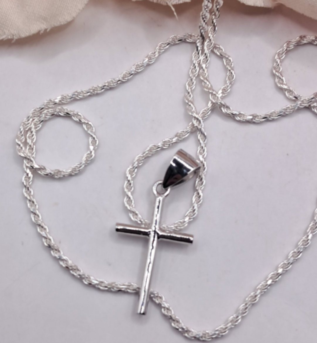 Imagem de Conjunto em Prata Fio 50cm+ Crucifixo